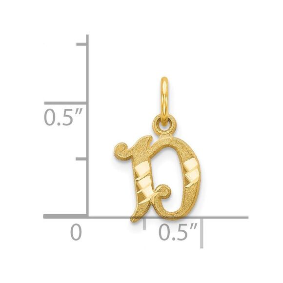14k Yellow Gold, Isabelle Collection, Mini Letter D Initial Charm - Picture 4 of 5